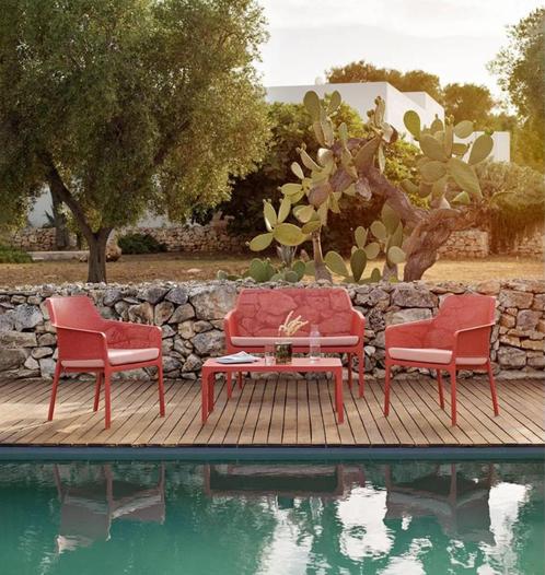 Net tuinmeubelset van Nardi, Tuin en Terras, Tuinsets en Loungesets, Nieuw, Tuinset, Kunststof, 4 zitplaatsen, Bank, Bijzettafel