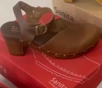 Sanita echt leren bruine  clogs klompen maat 36 beschikbaar voor biedingen