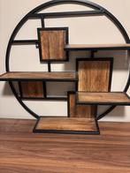 Metalen Wandrek met Houten Planken industrieel, Ophalen, Gebruikt