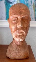 Eiken hoofd sculptuur beeld rond 1920, Antiek en Kunst, Kunst | Beelden en Houtsnijwerken, Ophalen of Verzenden
