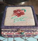Vintage Naaidoos met Bloemmotief, Ophalen of Verzenden, Gebruikt, Toebehoren