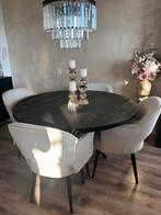 Eiken zwarte eettafel te koop, Huis en Inrichting, Complete eetkamers, Ophalen, Zo goed als nieuw, 4 tot 6 stoelen