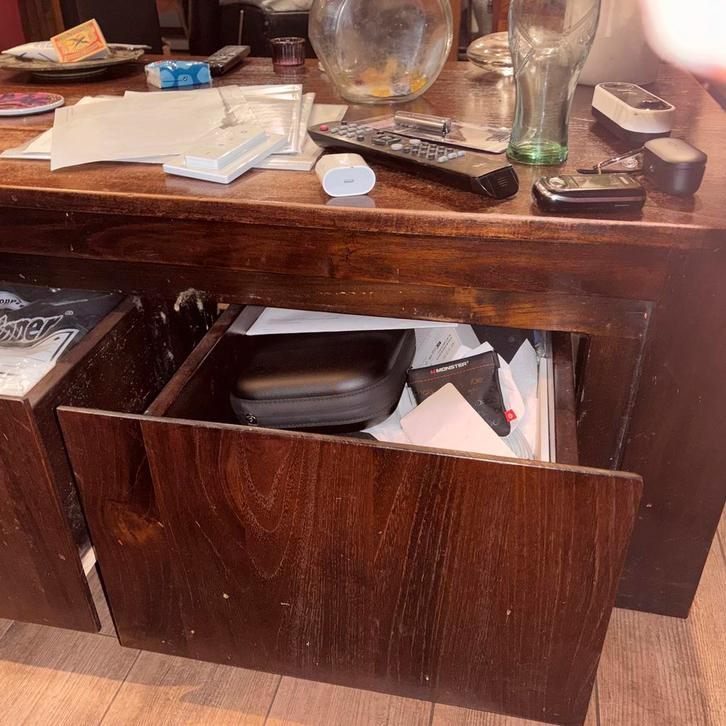 Salontafel / kist met 2 lades, Huis en Inrichting, Tafels | Salontafels, Gebruikt, Minder dan 50 cm, 50 tot 100 cm, 100 tot 150 cm