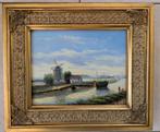 Bijzonder leuk antiek gesigneerd schilderij op paneel., Ophalen of Verzenden