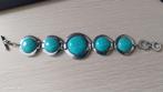 Faux Turquoise Armband 18/21cm, Sieraden, Tassen en Uiterlijk, Staal, Verzenden, Nieuw, Met edelsteen