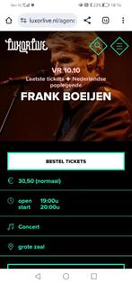 Concert Frank Boeijen Luxor Arnhem, Tickets en Kaartjes, Twee personen, Oktober