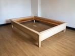 Bed 140 x 200 houten bedframe, Huis en Inrichting, Slaapkamer | Bedden, Beige, 140 cm, Zo goed als nieuw, Hout