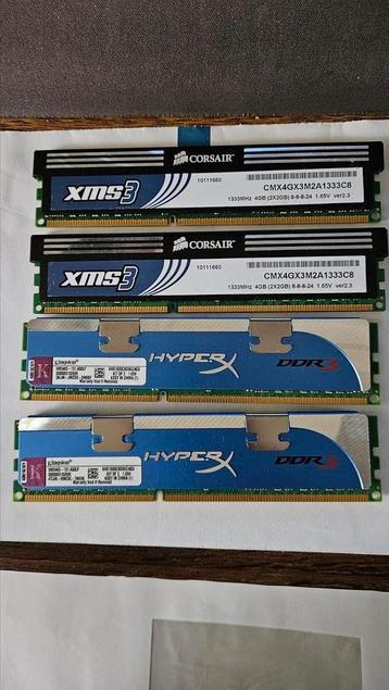 Corsair 2x en  Kingston 2x DDR3 4 GB beschikbaar voor biedingen