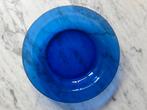 4x diep bord blauw glas, Gebruikt, Ophalen of Verzenden, Glas, Bord(en)