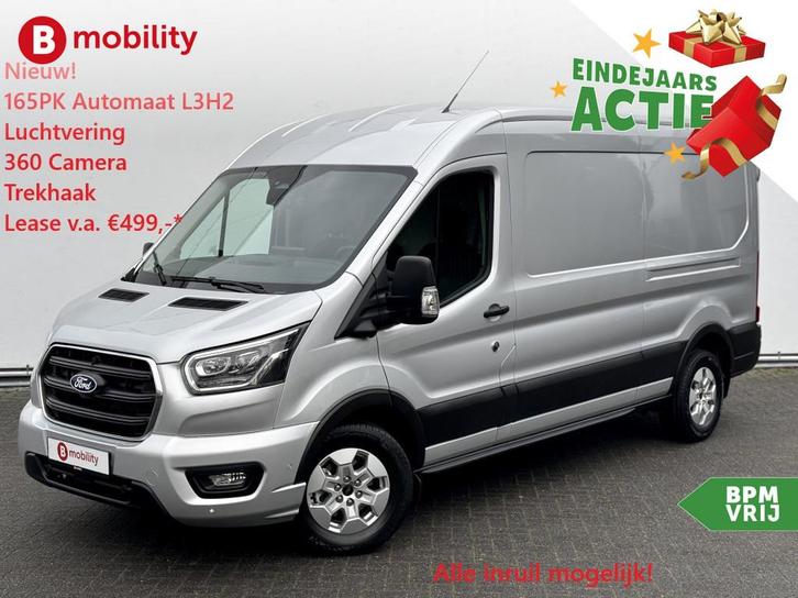 Ford Transit 350 2.0 TDCI 165PK L3H2 Limited Nieuw Type Auto, Auto's, Bestelauto's, Bedrijf, Te koop, 360° camera, ABS, Achteruitrijcamera