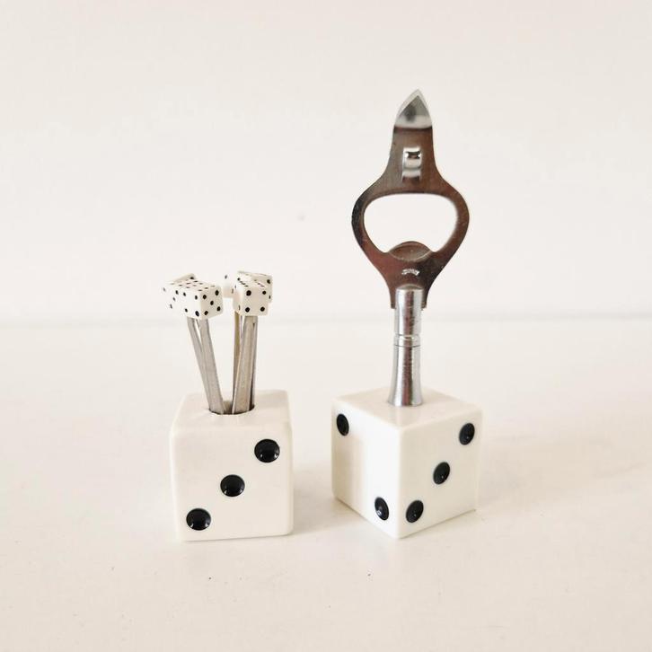 fifties style bar items dobbelsteen pub cafe opener baf set, Verzamelen, Retro, Huis en Inrichting, Ophalen of Verzenden