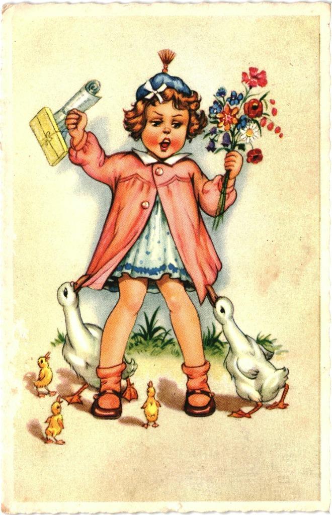 806296 vintage Kinderkaart 1958 Niet bang zijn Gelopen, Verzamelen, Ansichtkaarten | Themakaarten, Gelopen, 1940 tot 1960, Kinderen