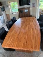 Houten eettafel voor 6+ personen, Huis en Inrichting, Tafels | Eettafels, Ophalen, Gebruikt, 100 tot 150 cm, 200 cm of meer