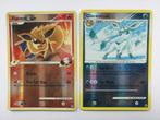 Flareon en Glaceon twee glimmende Pokemon kaarten, Verzenden, Gebruikt, Meerdere kaarten, Foil