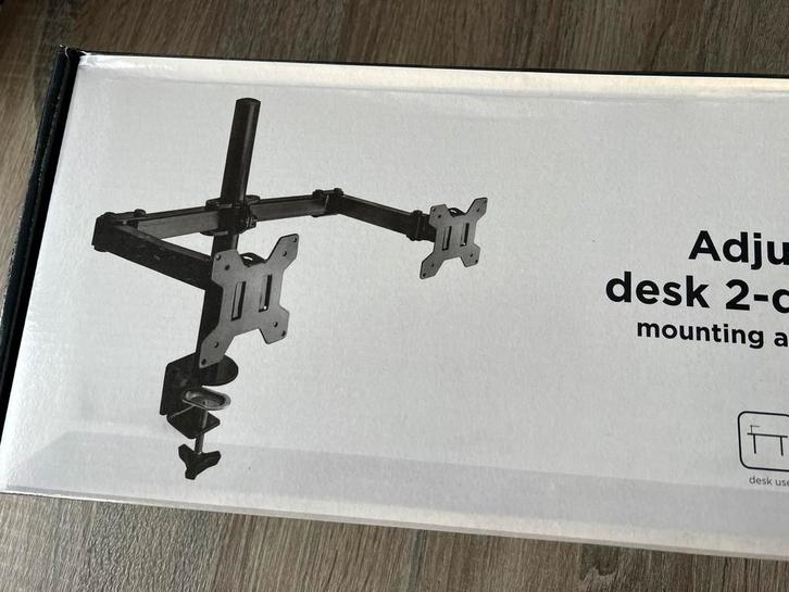 NIEUW MONITORBEUGEL / MONITORARM voor 2 SCHERMEN 13-27”, Computers en Software, Monitoren, Zo goed als nieuw, 60 Hz of minder