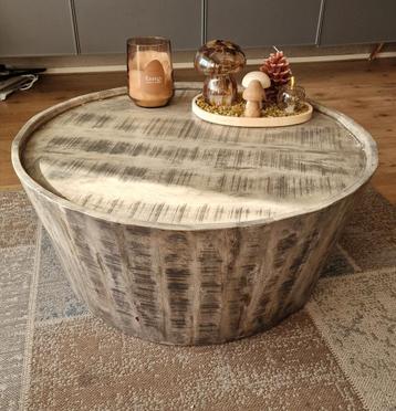 Ronde Houten Salontafel 80x35cm beschikbaar voor biedingen