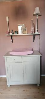 Commode beige grijs brocante Forrow & Ball kledingkast, 50 tot 70 cm, Ophalen of Verzenden, 90 tot 105 cm, 100 cm of meer