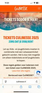 Culinesse 2025 Jeugd Pass partout 28 t/m 30 augustus 2025, Tickets en Kaartjes, Eén persoon, Augustus