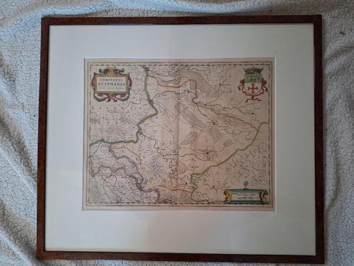 Otiginele oud handgekleurde gravure GELDERLAND uit 1640, Antiek en Kunst, Antiek | Boeken en Bijbels, Verzenden