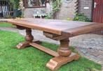 Massief eiken eettafel / kloostertafel bolpoottafel. 225x92., Ophalen of Verzenden