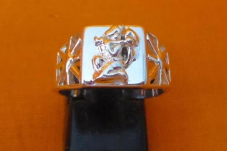 Zilveren Hindoegod Hanuman ring, Ø 17,9 mm, Verzamelen, Religie, Nieuw, Hindoeïsme, Sieraad, Verzenden