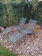 Relaxstoel met voetenbank, wicker groen, Ophalen, Gebruikt, Wicker