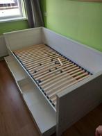 Bedbank wit voor een handige Harry, Huis en Inrichting, Slaapkamer | Bedden, Ophalen, Gebruikt, 90 cm, Eenpersoons