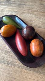 Houten schaal met ‘nepfruit’, Huis en Inrichting, Ophalen of Verzenden, Zo goed als nieuw, Rond, Hout