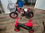 Kinderfietsje met zijwieltjes + loopfietsje, Fietsen en Brommers, Fietsen | Kinderfietsjes, Minder dan 16 inch, Zijwieltjes, Zo goed als nieuw