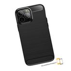 Apple Iphone 15 serie`s - Zwart - Siliconen hoesje - Carbon, Verzenden, Nieuw, Frontje of Cover