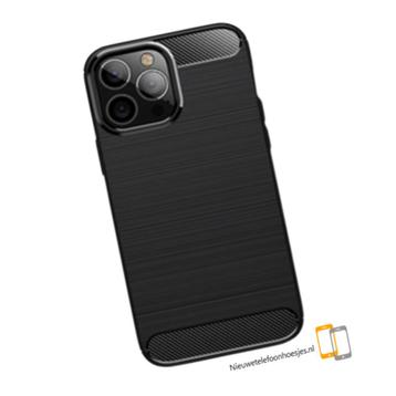Apple Iphone 15 serie`s - Zwart - Siliconen hoesje - Carbon  beschikbaar voor biedingen