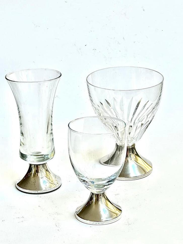 Zilveren Borrelglaasjes - Set van 3, Antiek en Kunst, Antiek | Glas en Kristal, Verzenden