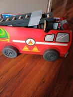 houten brandweer auto met licht en geluid, Ophalen of Verzenden