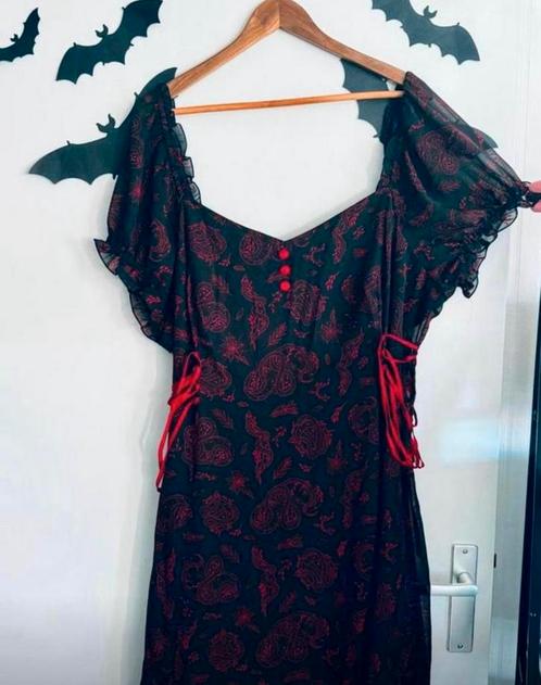 Hell bunny jurk maar 4XL, Kleding | Dames, Jurken, Zo goed als nieuw, Maat 46/48 (XL) of groter, Blauw, Onder de knie, Ophalen of Verzenden
