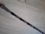 Leren dames riem - leger groen / zwart - ca 103 cm, Ophalen of Verzenden, Zo goed als nieuw, Zwart, 80 tot 90 cm