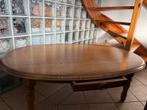 Licht eiken ovale salontafel met 2 laatjes, Huis en Inrichting, Tafels | Salontafels, Ophalen, Gebruikt, 100 tot 150 cm, Eikenhout