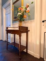 Antieke Wastafel/Halltafel met Marmeren Blad, Ophalen, Gebruikt, 50 tot 100 cm, Eikenhout