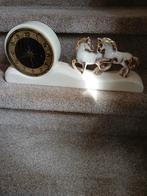 Vintage Keramische Klok met Paarden, Ophalen of Verzenden