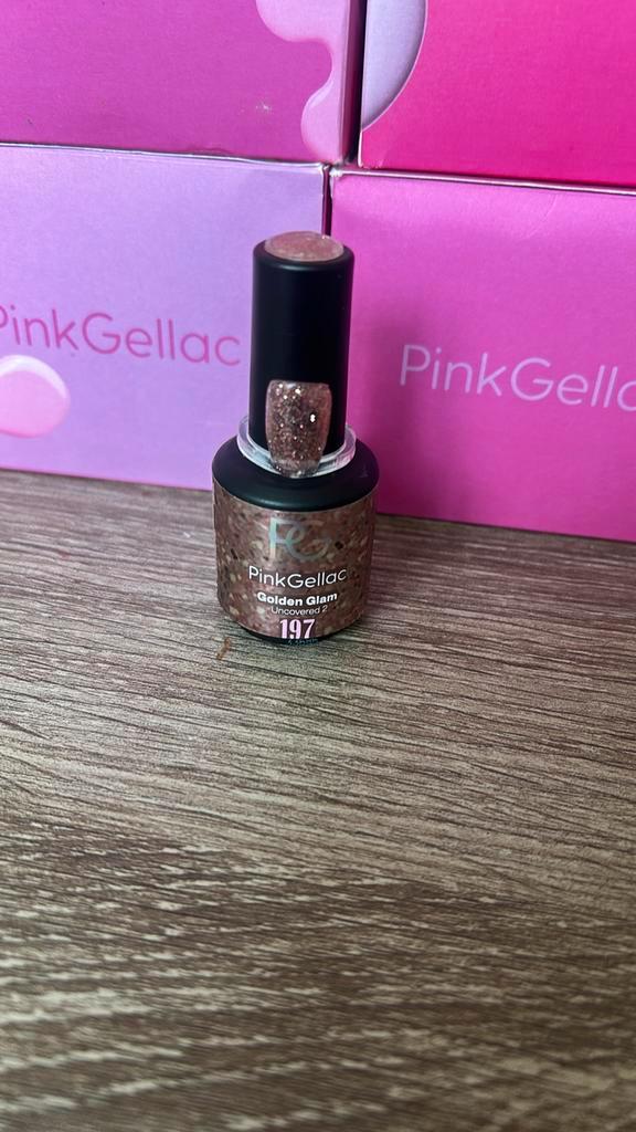 Pink Gellac Golden Glam 197, Sieraden, Tassen en Uiterlijk, Uiterlijk | Cosmetica en Make-up, Zo goed als nieuw, Handen en Nagels