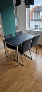 Eettafel met 4 stoelen - Modern Design, Ophalen, Gebruikt, Modern, 4 tot 6 stoelen