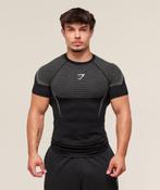 Gymshark onyx v5 T-shirt Black/Light Grey- Maat S, Kleding | Heren, Sportkleding, Fitness, Gymshark, Nieuw, Ophalen of Verzenden