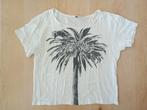 kort wit shirt, shirtje palmboom mt XS, Ophalen of Verzenden, Zo goed als nieuw, Meisje, Shirt of Longsleeve