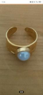Vergulde ring met parel, Sieraden, Tassen en Uiterlijk, Ringen, Ophalen of Verzenden