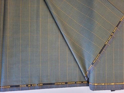 Wol kamgaren merino en cashmere ruit suiting fabric, Hobby en Vrije tijd, Stoffen en Lappen, Nieuw, Wol, 120 cm of meer, 200 cm of meer