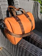 Te koop oranje bruin leer tas Lancaster, Ophalen of Verzenden, Zo goed als nieuw, Oranje, Handtas