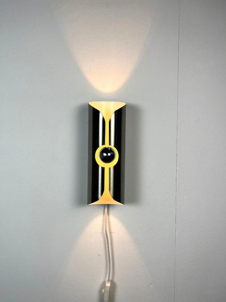 Space-age vintage Aluminium wandlamp van Raak jaren 70, Huis en Inrichting, Lampen | Wandlampen, Gebruikt, Ophalen of Verzenden