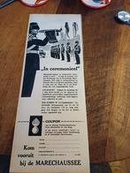 Advertentie koninklijke Marechaussee in ceremonieel 1960, Ophalen of Verzenden, Marechaussee, Nederland, Embleem of Badge