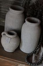 Potterie, kruik, vaas, kruiken, vazen, sober, land living, Huis en Inrichting, Woonaccessoires | Overige, Www.jufbrocante.nl, Www.jufbrocante.nl