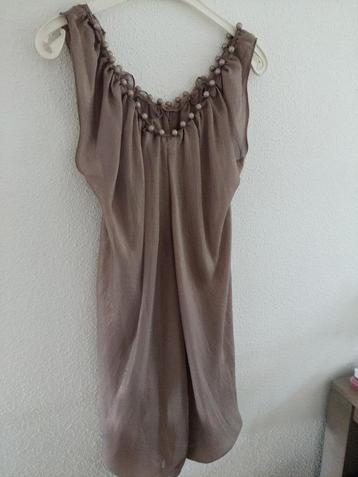 CocktailJurk op de kniel.99cm Zara L  taupekleur 1xGedragen. beschikbaar voor biedingen