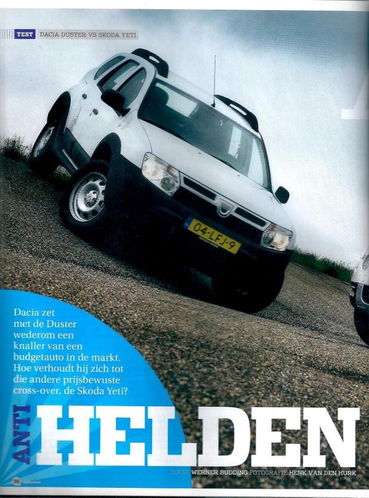 Autovisie dubbeltest Dacia Duster en Skoda Yeti 2010, Boeken, Auto's | Folders en Tijdschriften, Gelezen, Overige merken, Ophalen of Verzenden